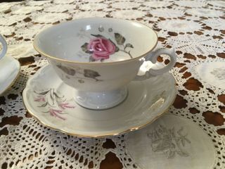 Coppia tazze da tè in porcellana, vintage anni '50