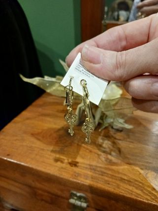 Pendientes de llaves acero y circonitas