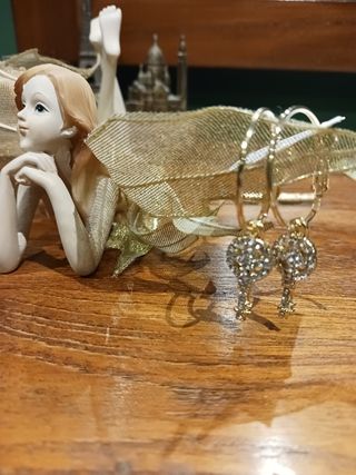 Pendientes de llaves acero y circonitas