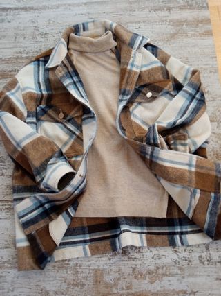 Sobrecamisa cuadros y jersey  