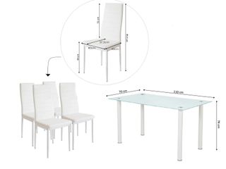 MESA DE CRISTAL TEMPLADO + 4 SILLAS