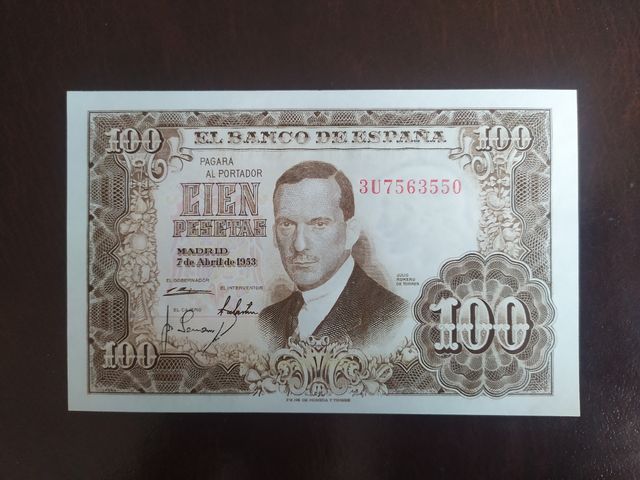 100 pesetas de 1953. SIN CIRCULAR