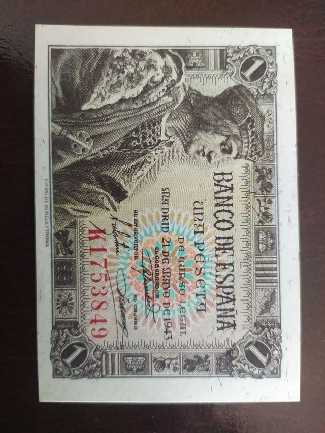 Billete de 1 peseta de 1943.SC
