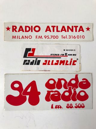 LOTE DE 11 PEGATINAS DE EMISORAS RADIO AÑOS 70-80