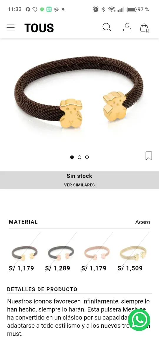 pulsera  tous,no ofertas ya está rebajada.