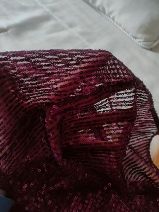 Top corto lentejuelas morado