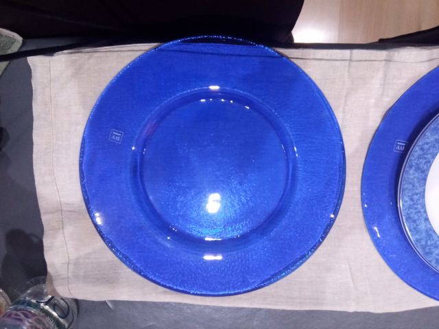 9 Platos presentacion azules transparentes