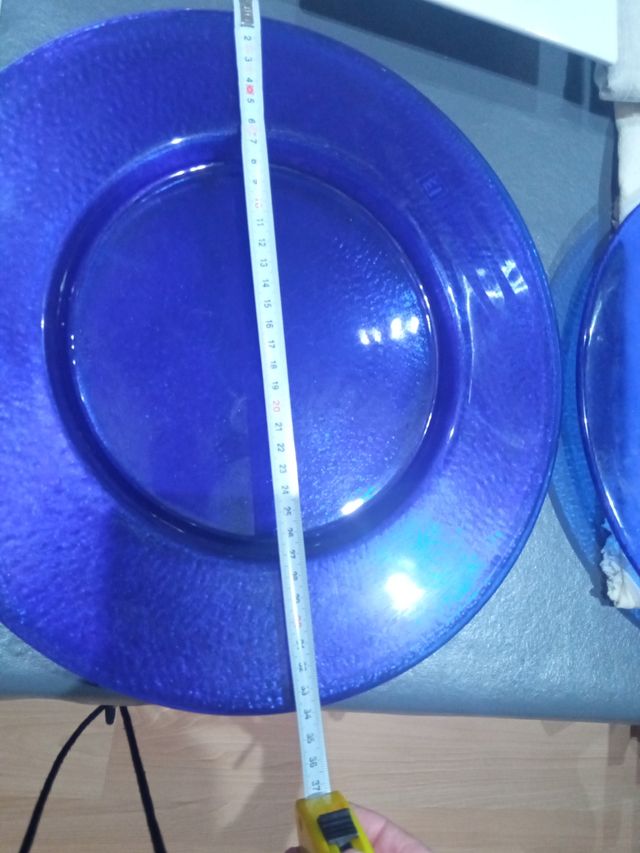 9 Platos presentacion azules transparentes