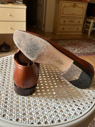 mocasines beige en piel de tafilete