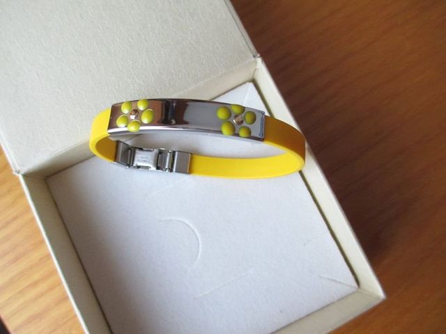 BRACCIALE IN SILICONE ACCIAIO E ORO