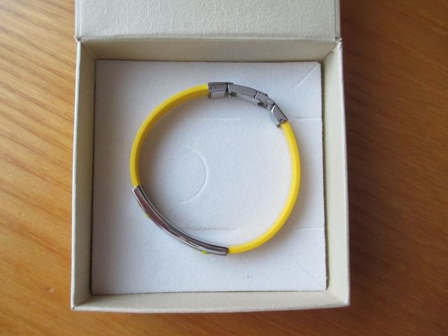 BRACCIALE IN SILICONE ACCIAIO E ORO