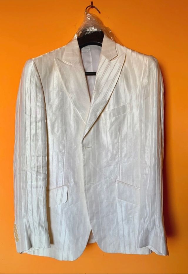 Made in Italy silk white jacket Seta viscosa tg 48