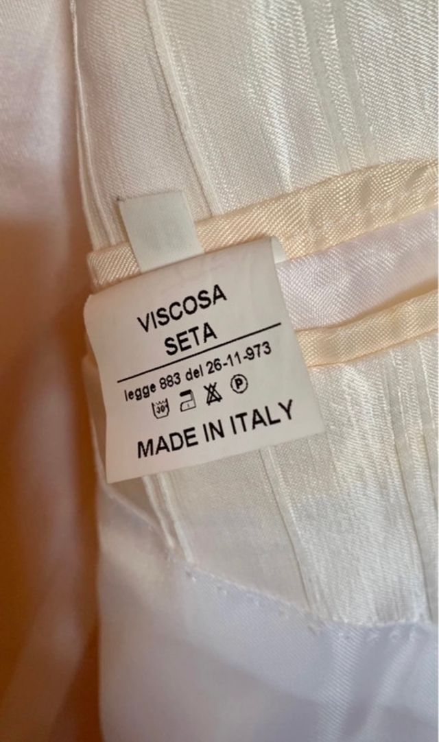 Made in Italy silk white jacket Seta viscosa tg 48