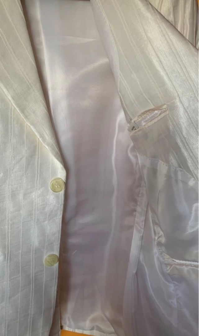Made in Italy silk white jacket Seta viscosa tg 48
