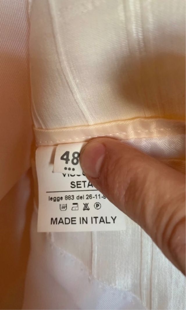 Made in Italy silk white jacket Seta viscosa tg 48