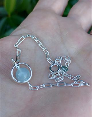 Pulsera, plata ley y aguamarina 