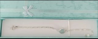 Pulsera, plata ley y aguamarina 
