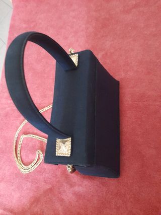 Borsetta blu a mano o a tracolla