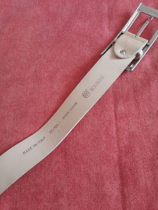 Cintura beige vera pelle