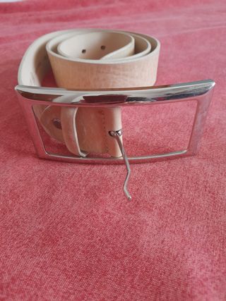 Cintura beige vera pelle