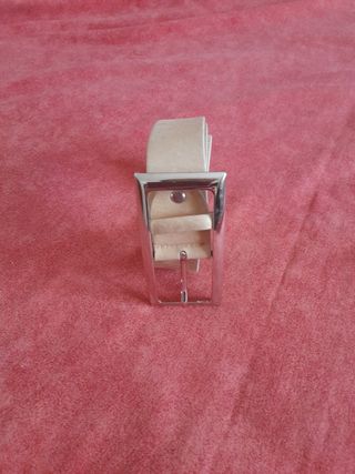 Cintura beige vera pelle