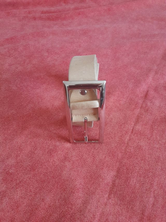 Cintura beige vera pelle