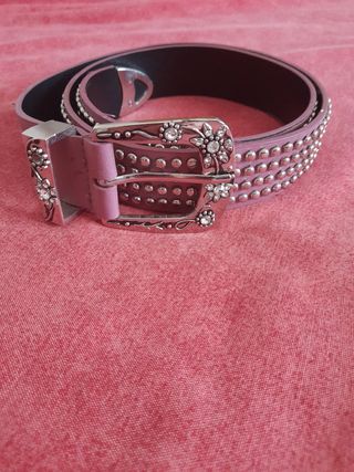 Cintura con borchie rosa antico