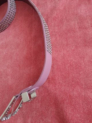 Cintura con borchie rosa antico