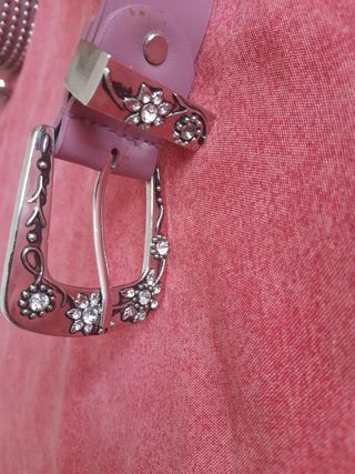 Cintura con borchie rosa antico