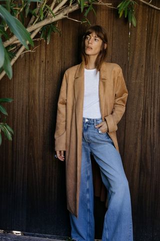 NUEVO!! Abrigo Efecto Ante (Firma Zara Woman)