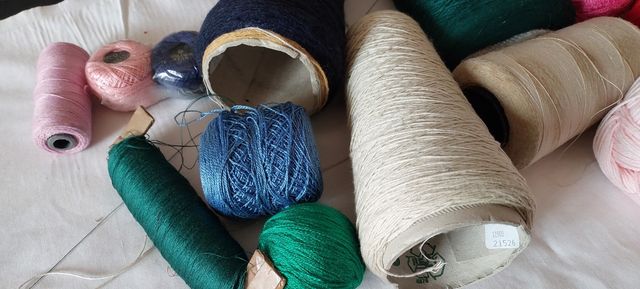Lote hilos y lanas manualidades costura