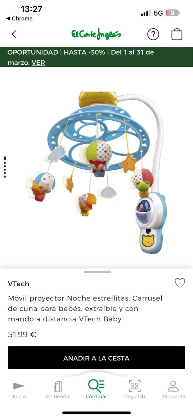 movil cuna Vtech baby noche estrellitas 
