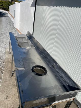 Fregadero industrial dos senos