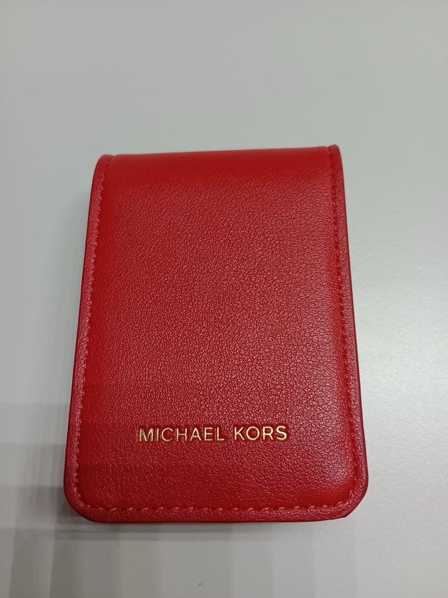 Portasigarette specchietto ecopelle rosso