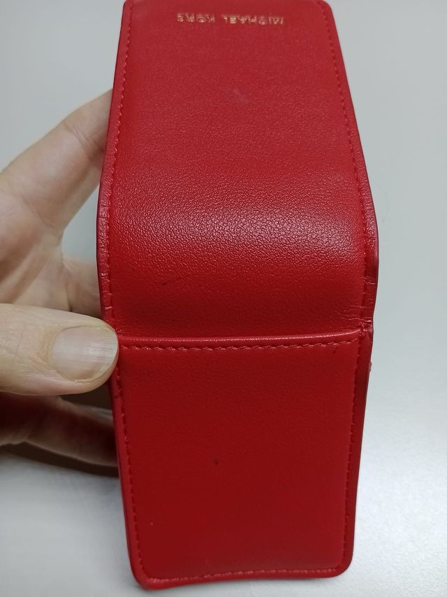 Portasigarette specchietto ecopelle rosso