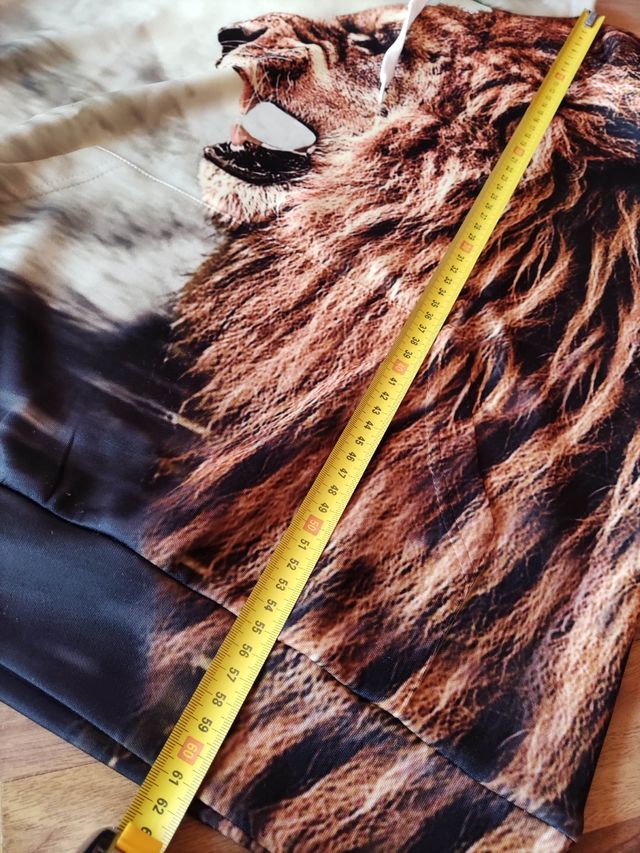 Felpa con cappuccio stampa Leone