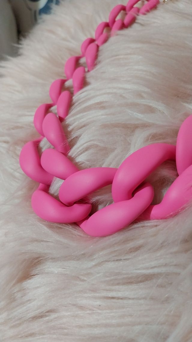 Collar eslabones fucsia