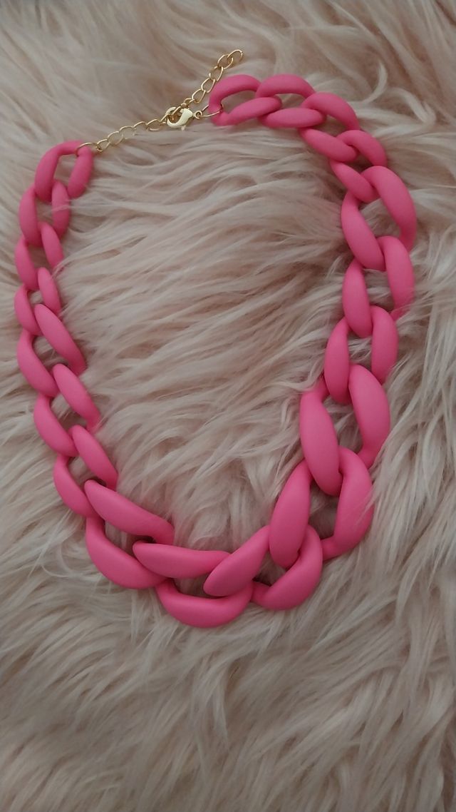 Collar eslabones fucsia