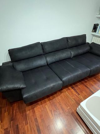 Ultimos dias sofá negro espectacular 3 extensibles