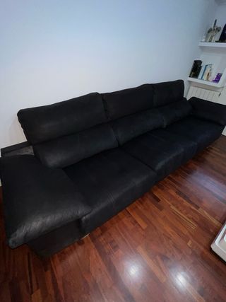 Ultimos dias sofá negro espectacular 3 extensibles