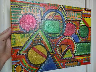 Quadro arte moderna acrilico con glitter