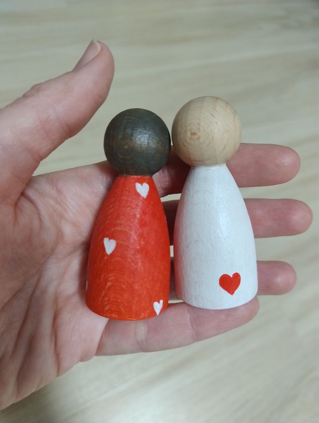 Muñecos madera Montessori - Pareja de enmoradxs