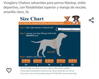 Chaleco salvavidas perro Vivaglory XL
