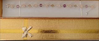 Pulsera, plata ley,ametrino, cuarzo rosa 