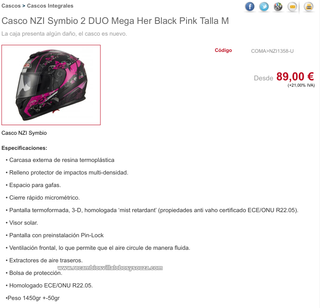CASCO NZI SYMBIO 2  MEGA HER NUEVO talla XS