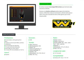 Pack Gaming kalyos RGB teclado raton Oferta
