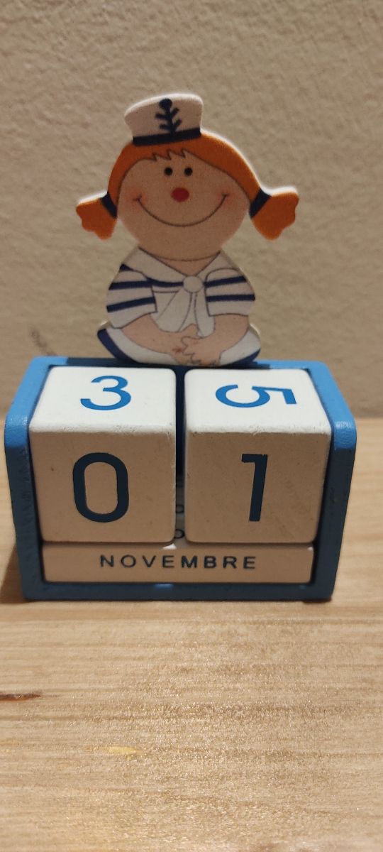 Calendario perpetuo bimbi in legno