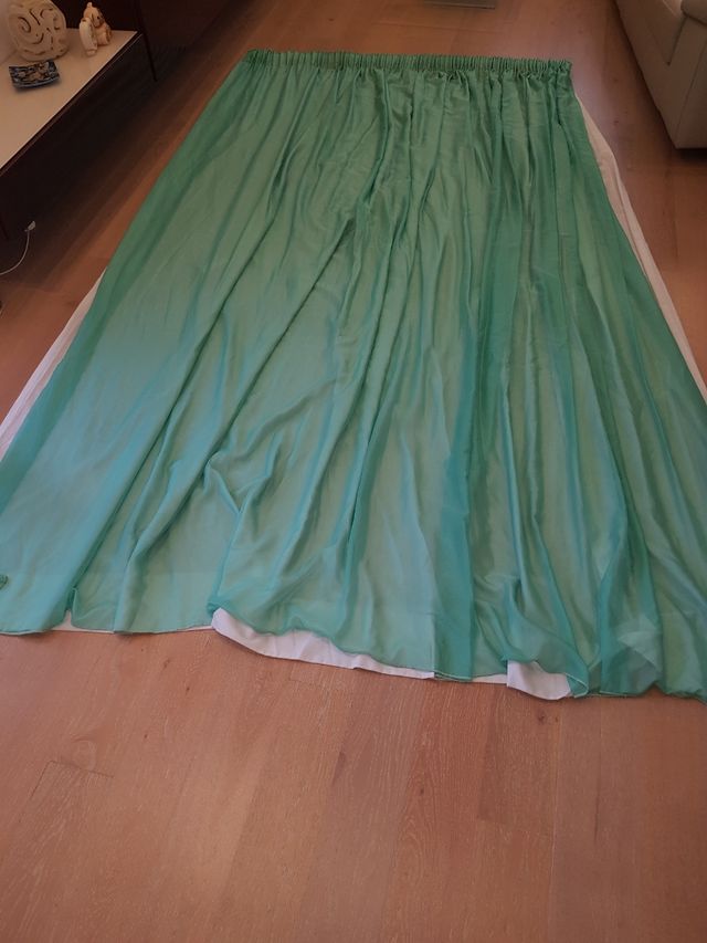 Tenda doppia cotone bianco e telo velato verde