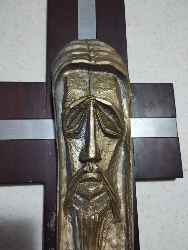 Crocifisso legno e metallo 48 x 20