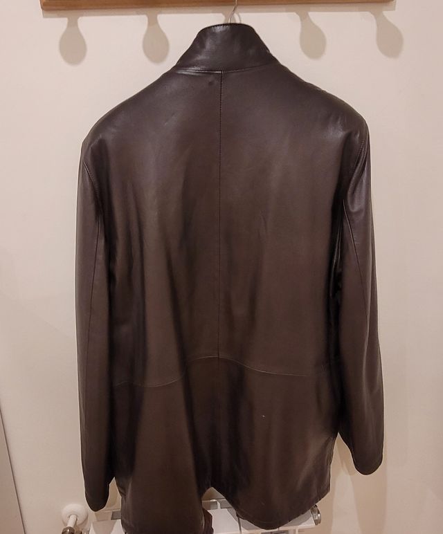 Abrigo cuero acolchado 3/4 caballero